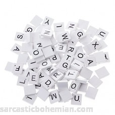 Zeaya 100Pcs Set Wooden Colourful Scrabble Tiles Mix Letters Varnished Alphabet Scrabbles White White B074V4HS93